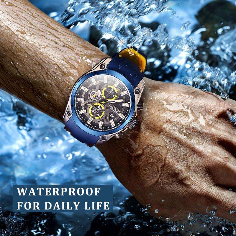 Megir 2144 Mens Sports Watch - Silver/Blue