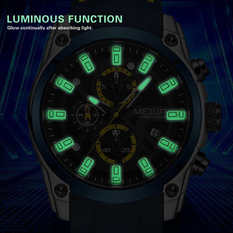 Megir 2144 Mens Sports Watch - Silver/Blue