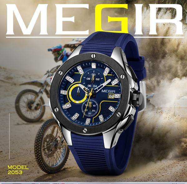 Megir 2054 Mens Chronograph Watch - Blue