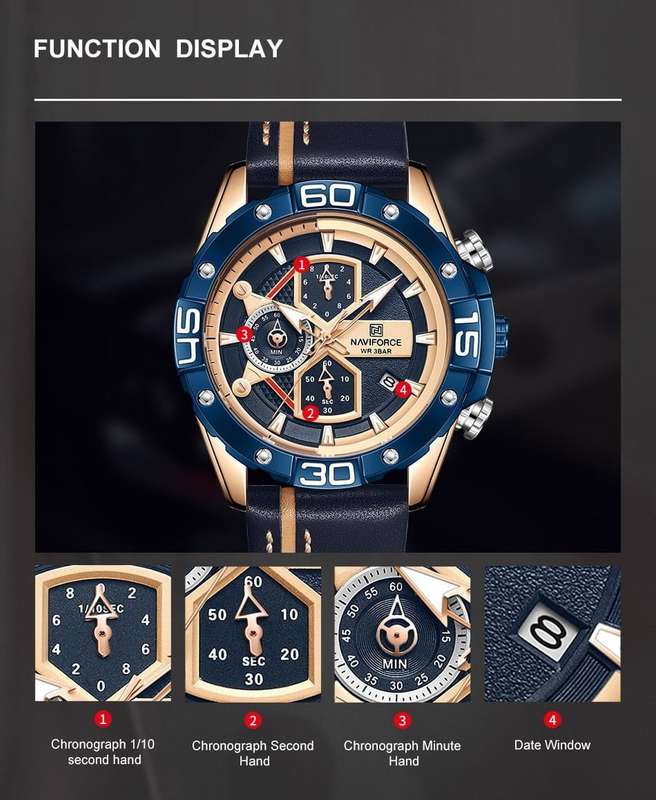 Naviforce 8018 Mens Chronograph Watch - Blue