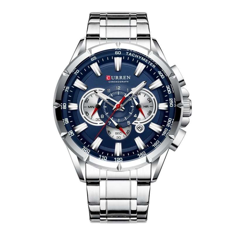Curren 8363 Mens Chronograph Watch - Silver