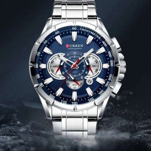 Curren 8363 Mens Chronograph Watch - Silver