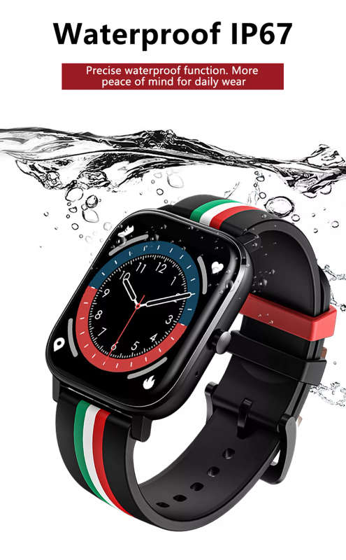 Colmi P12 Smart Watch - Black w/ Stripes