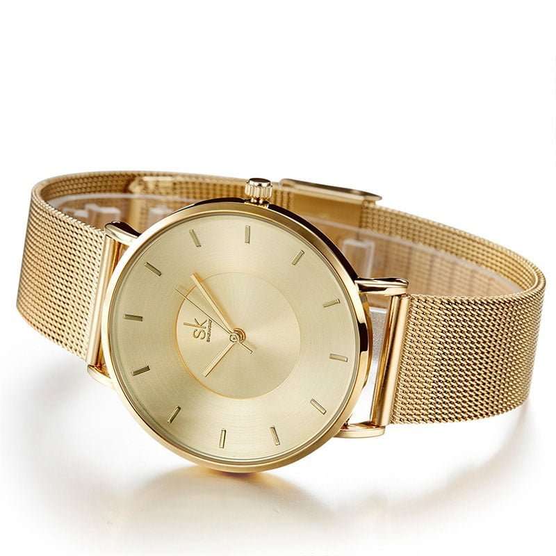 Shengke K0059 Jewelry Set (Bracelet, Necklace &amp; Watch) - Gold