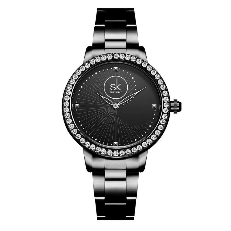 Shengke K0111 Womens Watch - Black