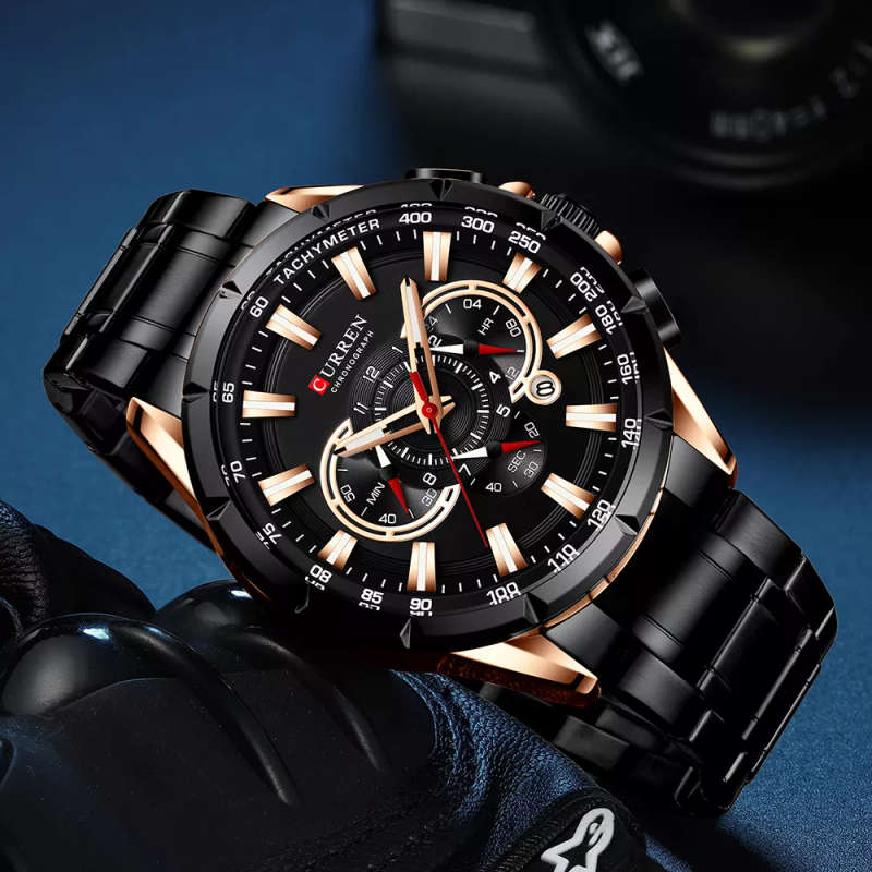 Curren 8363 Mens Chronograph Watch - Black