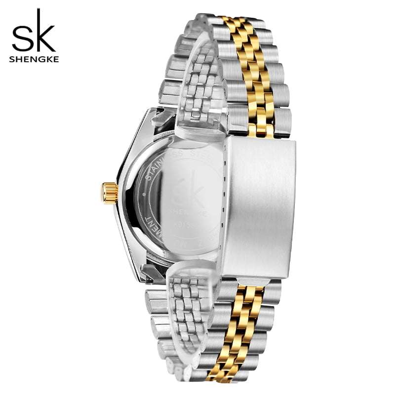 Shengke K0156 Jewelry Set (Earings, Necklace &amp; Bracelet) - Silver