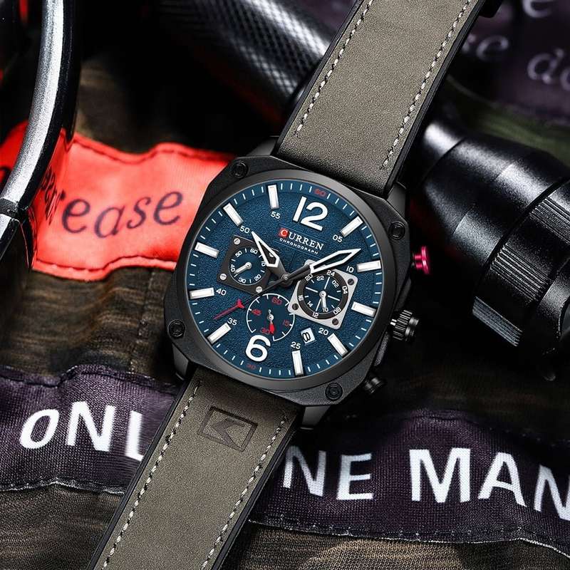 Curren 8398 Mens Chronograph Watch  Grey