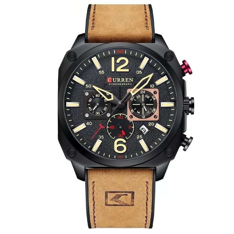 Curren 8398 Mens Chronograph Watch - Brown