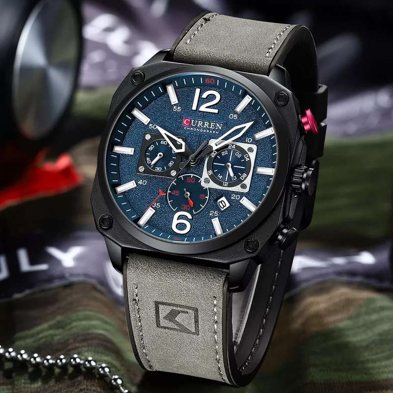 Curren 8398 Mens Chronograph Watch  Grey