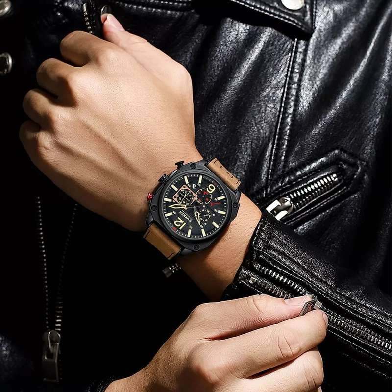 Curren 8398 Mens Chronograph Watch - Brown
