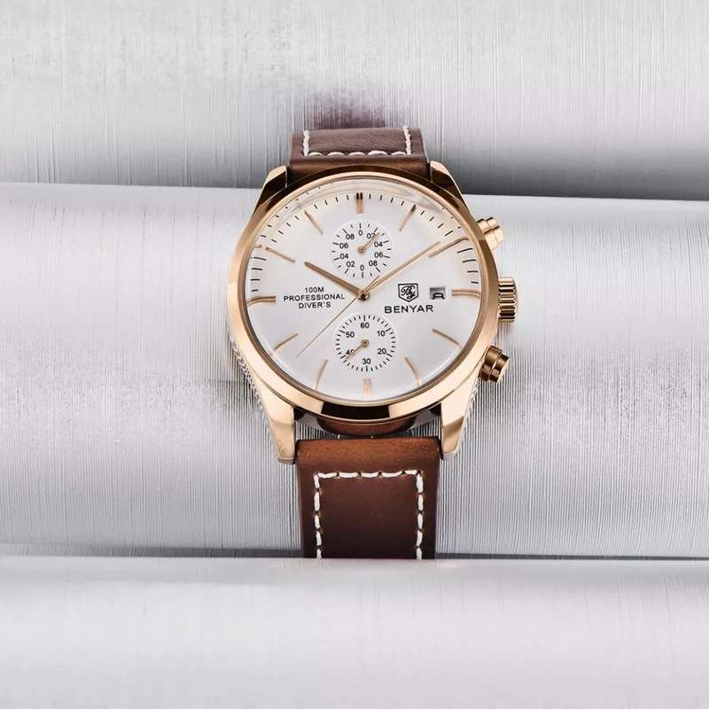 Benyar 5187 Mens Chronograph Watch - Brown