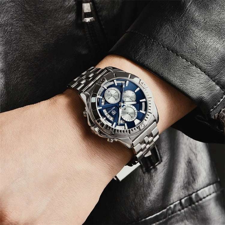 Benyar 5180 Mens Chronograph Watch - Silver