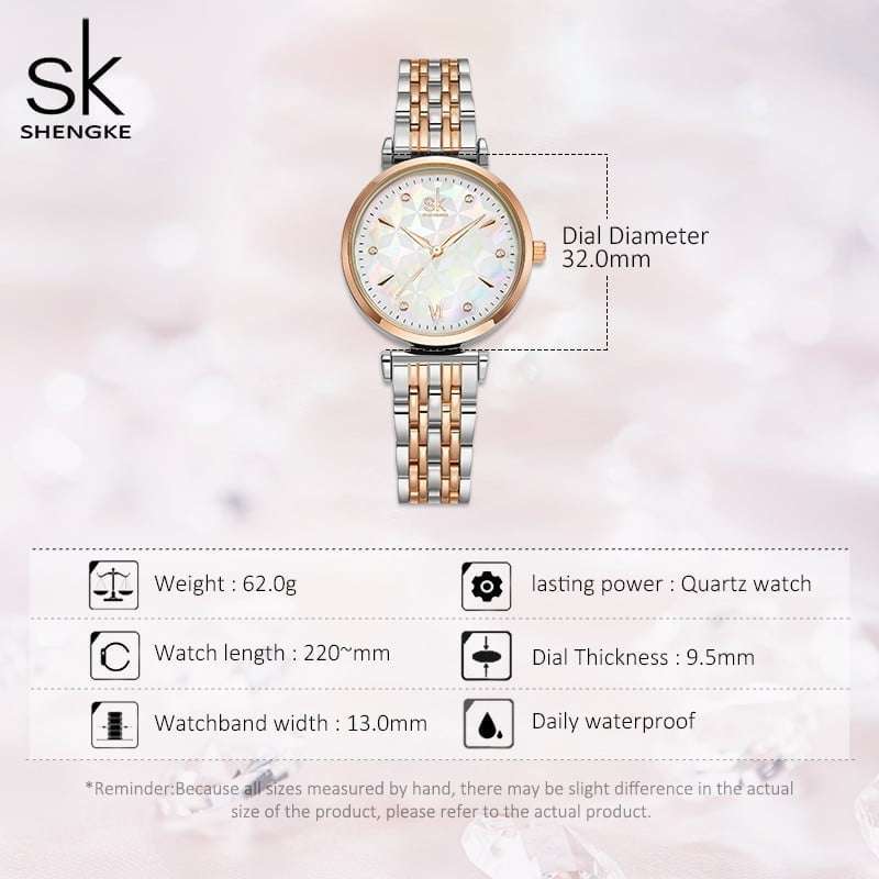 Shengke K0136 Womens Watch - Rose Gold/Silver