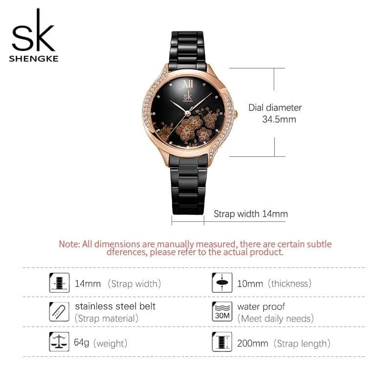 Shengke K0172 Womens Watch - Black