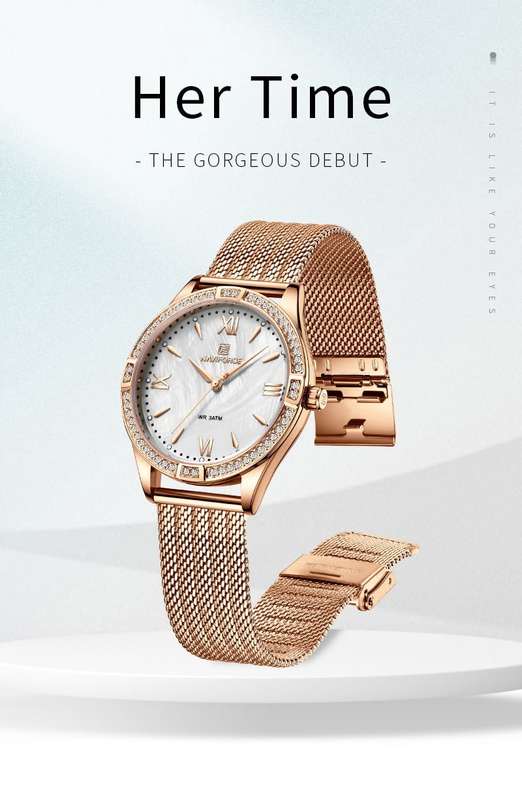 Naviforce 5028 Womens Watch - Rose Gold