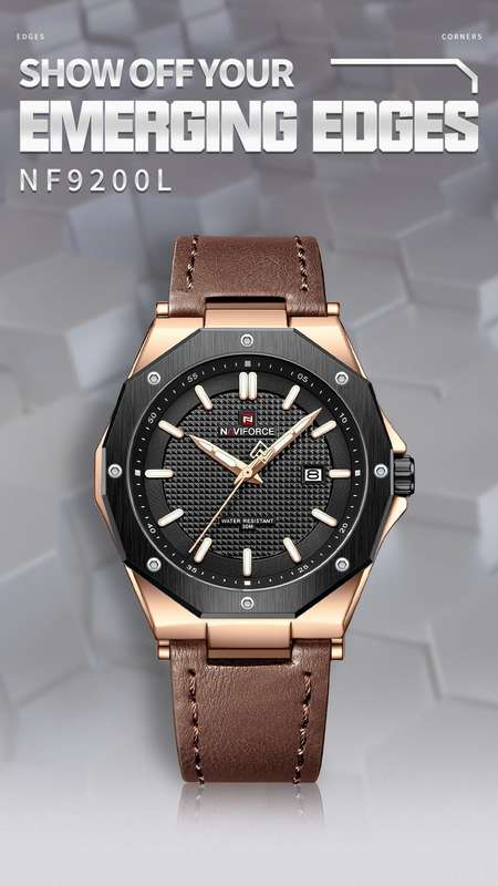 Naviforce 9200 Mens Chronograph Watch - Brown
