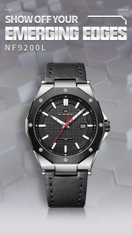 Naviforce 9200 Mens Chronograph Watch - Black