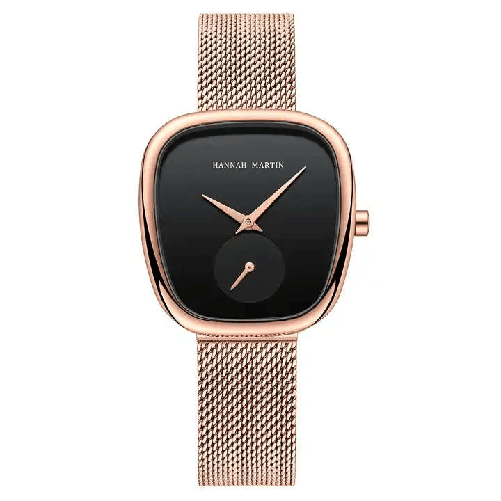 Hannah Martin 1251 Womens Watch - Rose Gold/Black
