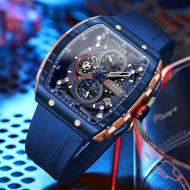 Curren 8442 Mens Chronograph Watch - Blue