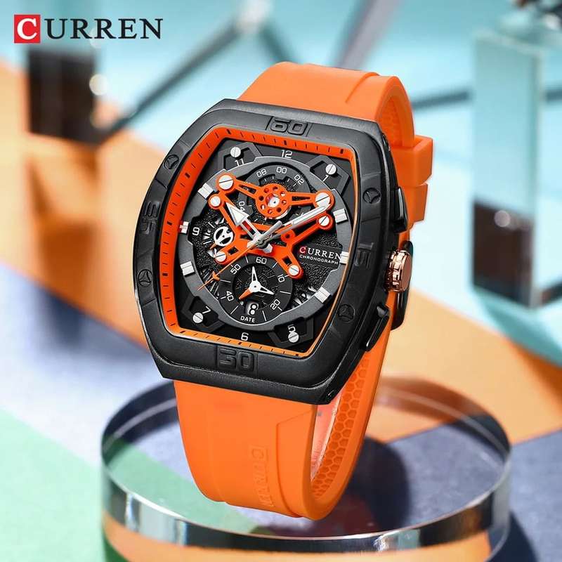 Curren 8442 Mens Chronograph Watch - Orange