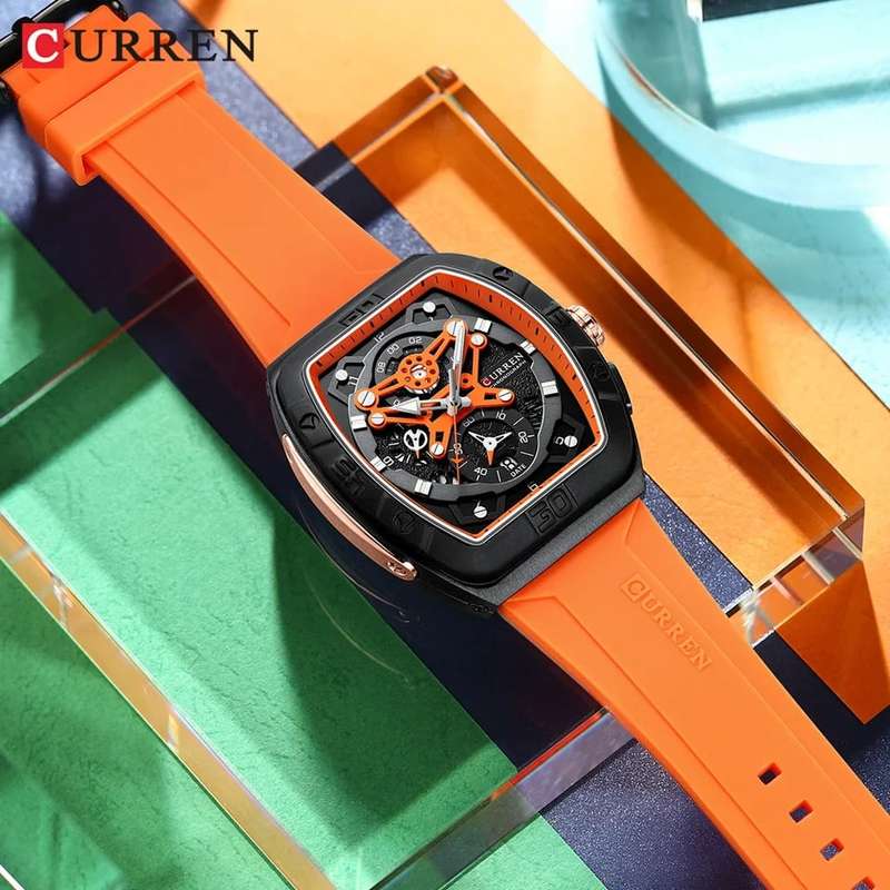 Curren 8442 Mens Chronograph Watch - Orange