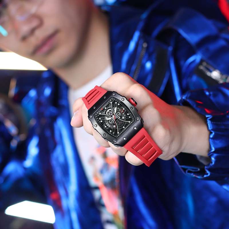Curren 8438 Mens Chronograph Watch - Red