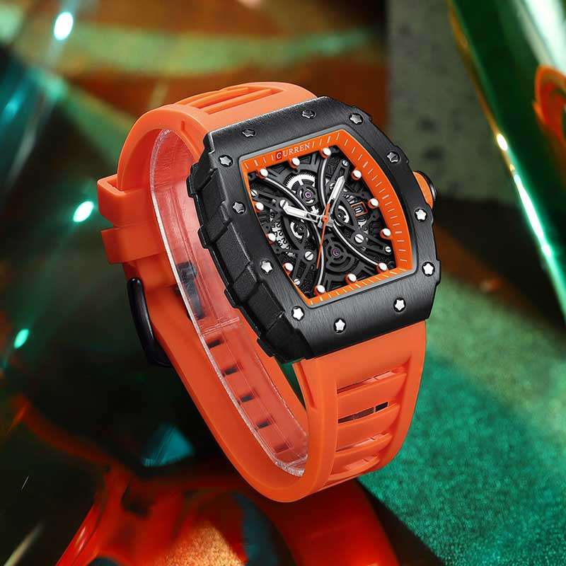 Curren 8438 Mens Chronograph Watch - Orange