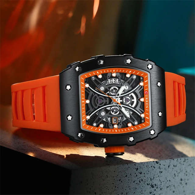 Curren 8438 Mens Chronograph Watch - Orange