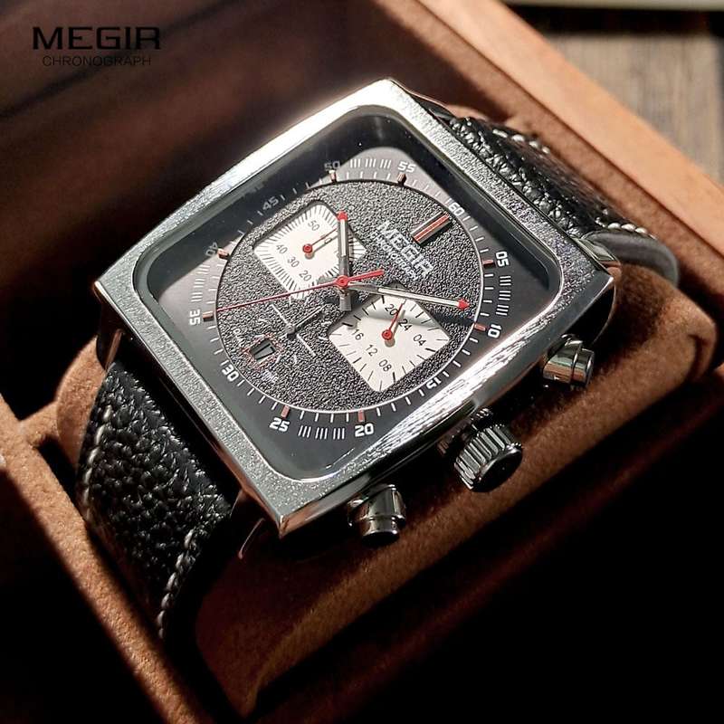 Megir 2182 Mens Chronograph Watch - Black