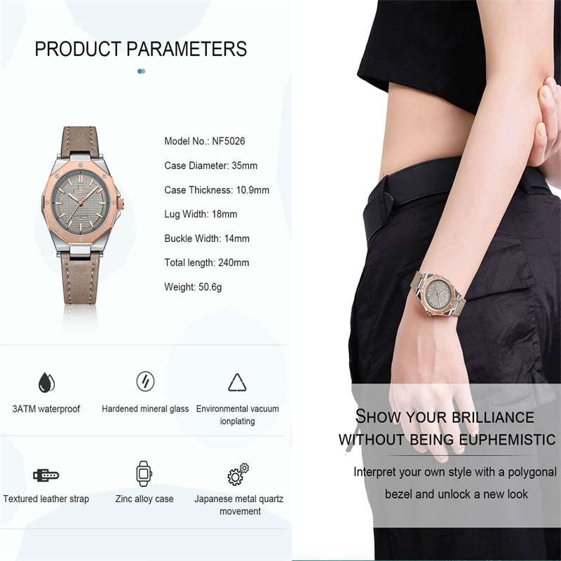 Naviforce 5026 Womens Watch - Brown