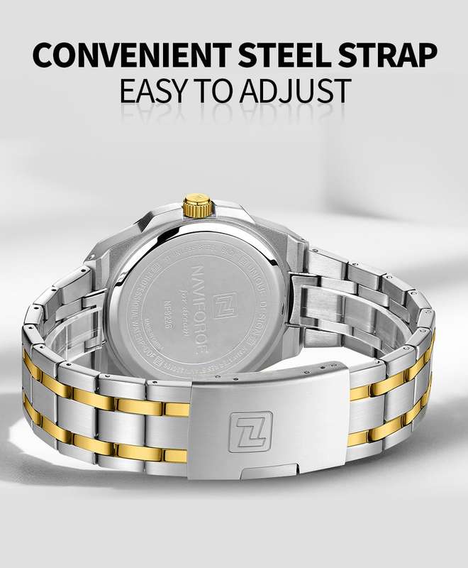 Naviforce 9226 Mens Watch - Silver/Gold