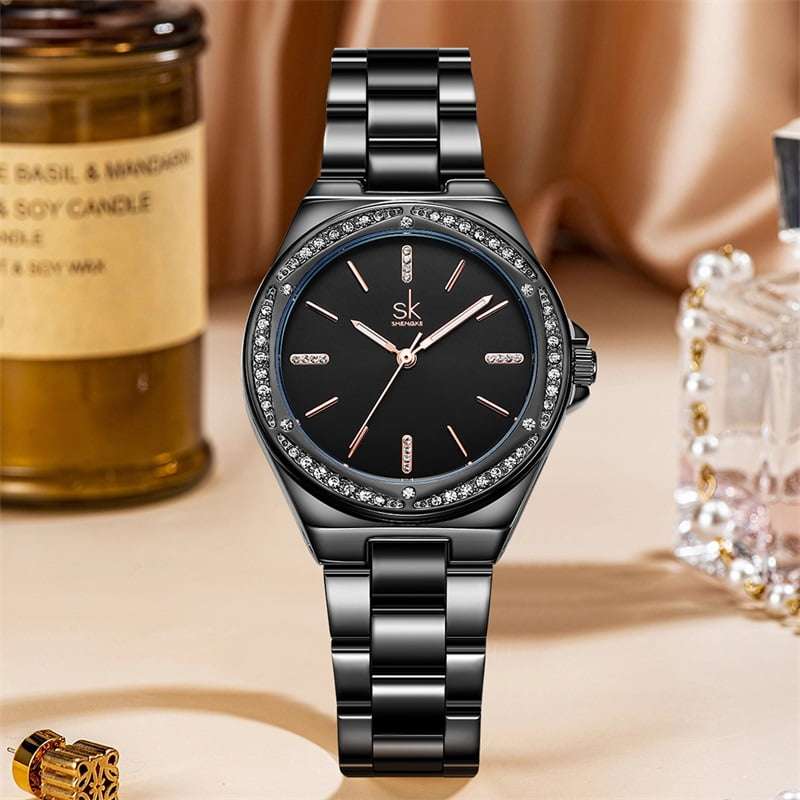 Shengke K0202 Womens Watch - Black
