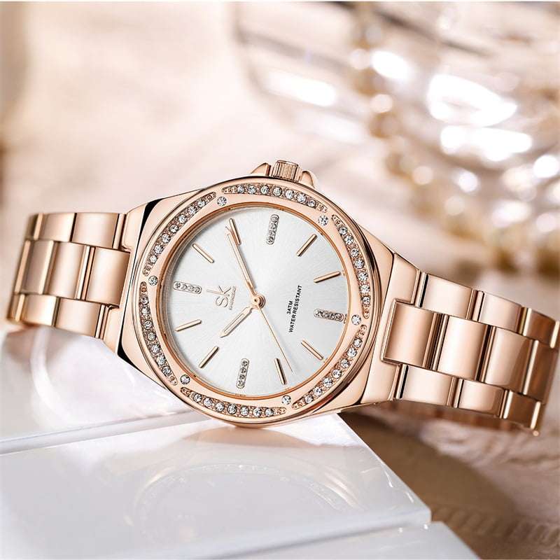 Shengke K0202 Womens Watch - Rose Gold