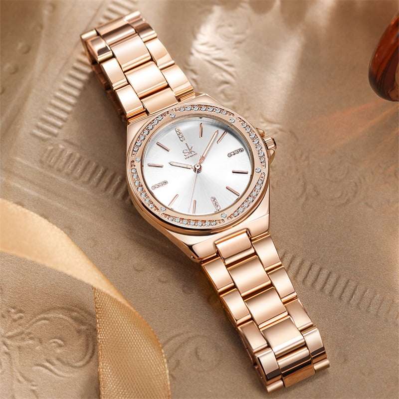 Shengke K0202 Womens Watch - Rose Gold