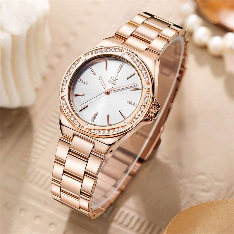 Shengke K0202 Womens Watch - Rose Gold