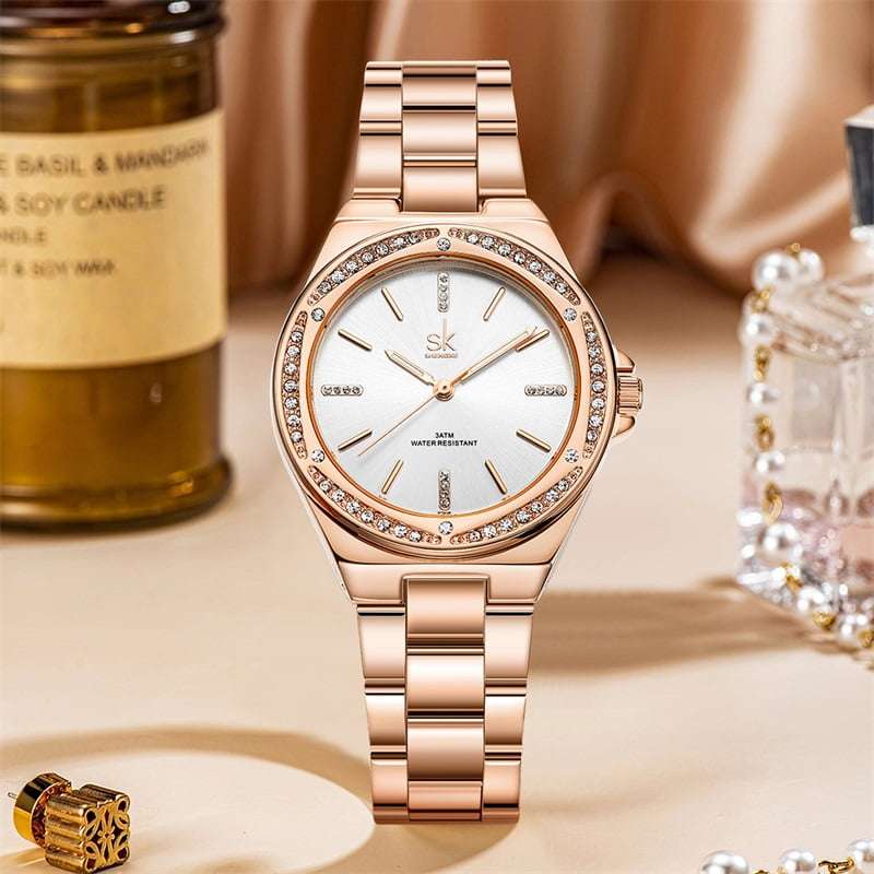 Shengke K0202 Womens Watch - Rose Gold