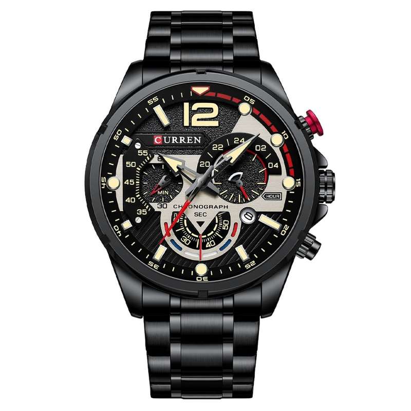 Curren 8395 Mens Chronograph Watch - Black