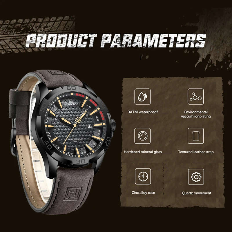 Naviforce 8023 Mens Watch - Coffee