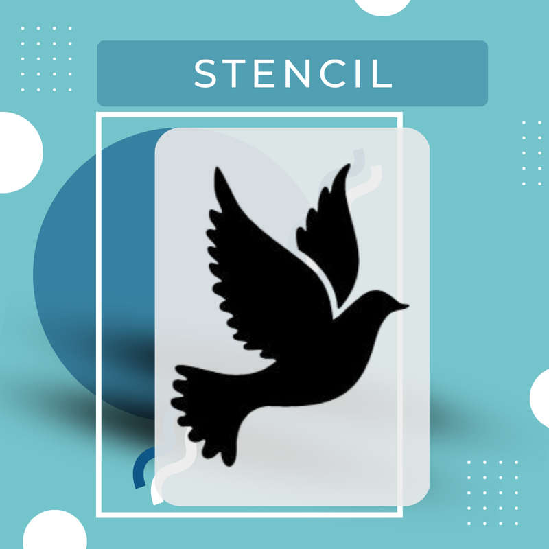 Dove Flying Precision Art Stencil: Durable & Reusable PVC Design (10cm x 15cm, 150 micron)