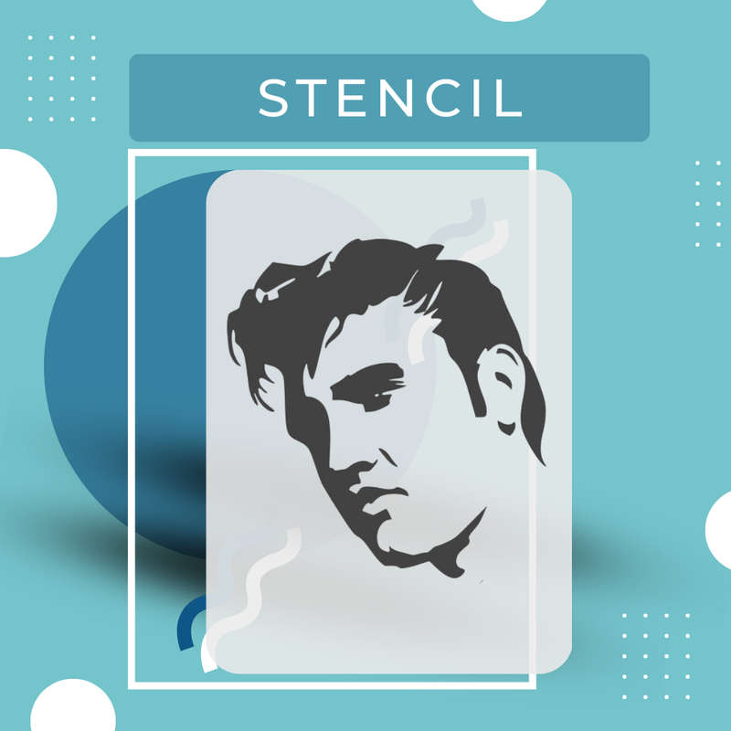 Elvis Presley Precision Art Stencil: Durable & Reusable PVC Design (10cm x 15cm, 150 micron)