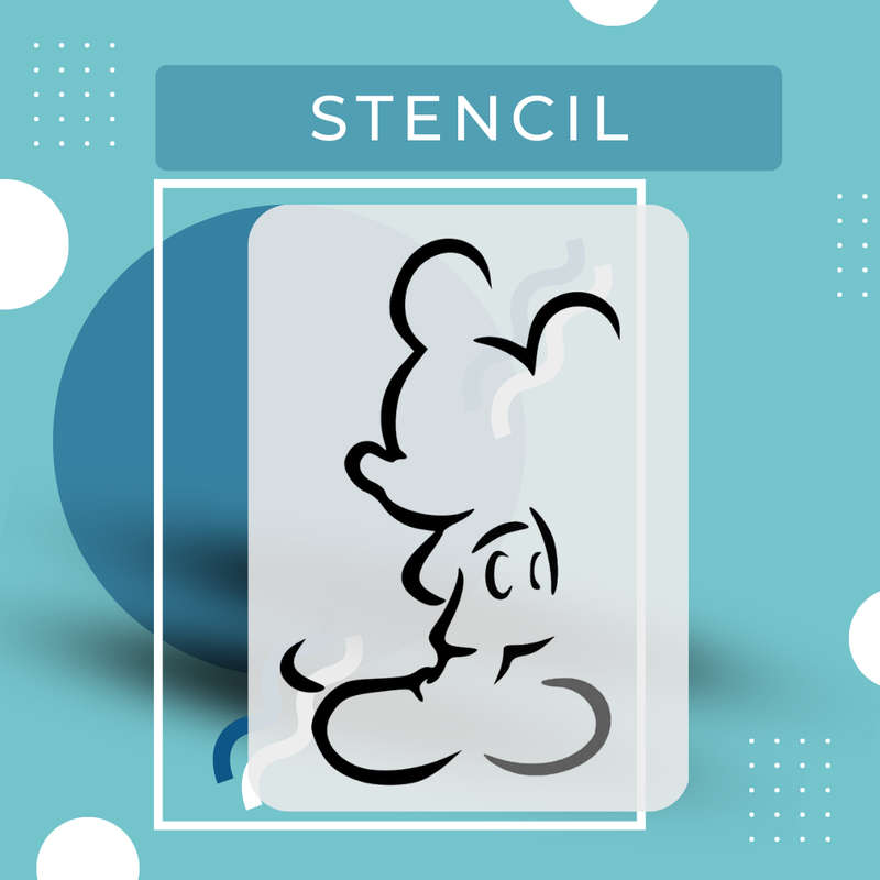 Mickey Mouse Precision Art Stencil: Durable & Reusable PVC Design (10cm x 15cm, 150 micron)