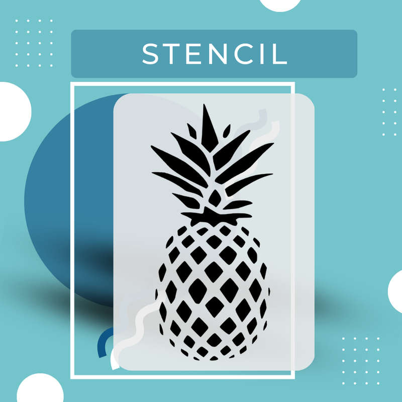 Pineapple Precision Art Stencil: Durable & Reusable PVC Design (10cm x 15cm, 150 micron)
