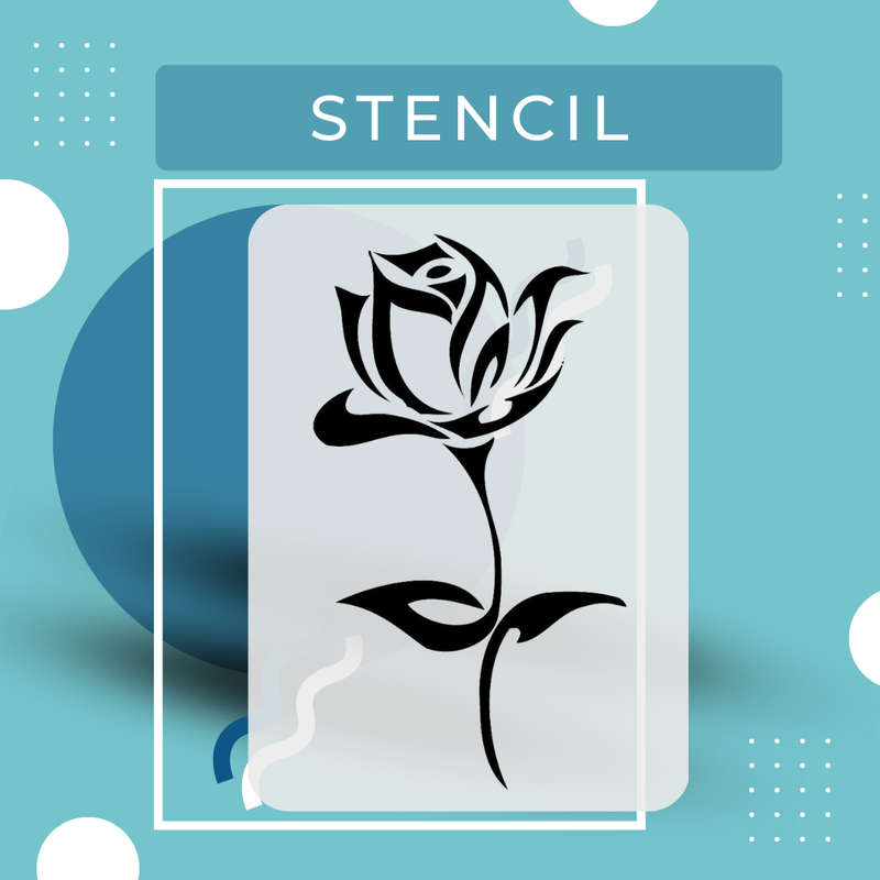 Rose (Flower) Precision Art Stencil: Durable & Reusable PVC Design (10cm x 15cm, 150 micron)