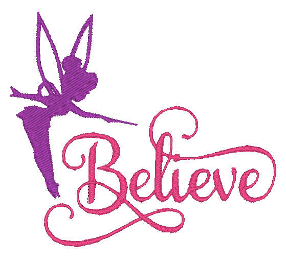 Believe Tinkerbell Digital Embroidery Design (.pes .dst .hus .exp .vip .xxx)