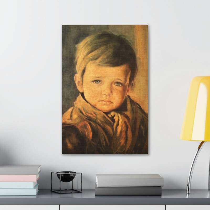 Famous Crying Boy A2 Stretched Canvas Print