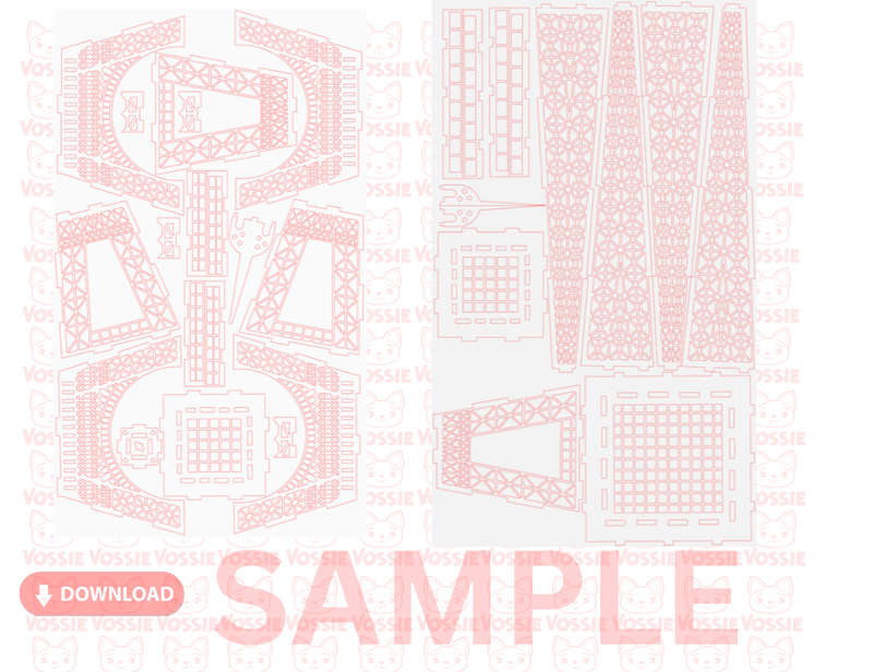 Eiffel Tower Laser-Cut Digital Design | SVG, Dxf, CDR, Pdf | 3mm Thickness | Standard 50cm x 30cm...