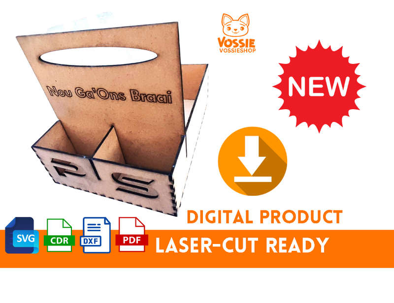 Serviette and Salt Pepper Holder Laser-Cut Digital Design | Svg, Dxf, Cdr, Pdf | 3mm Thickness | ...