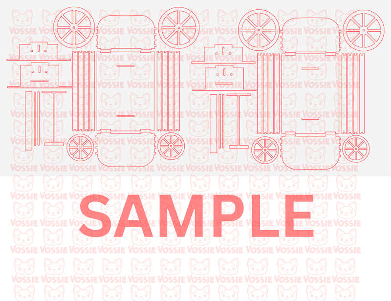 Wagon Wheel Laser-Cut Digital Design | Svg, Dxf, Cdr, Pdf | 3mm Thickness | Standard 50cm x 30cm/...