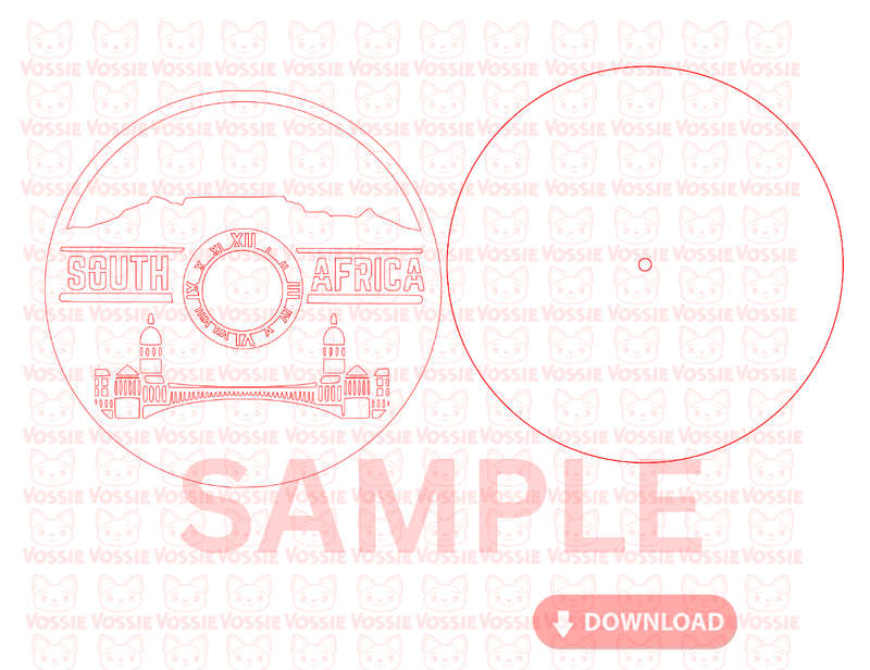South Africa Table Mountain, Union Buildings Clock Laser-Cut Digital Design | SVG, Dxf, CDR, Pdf ...
